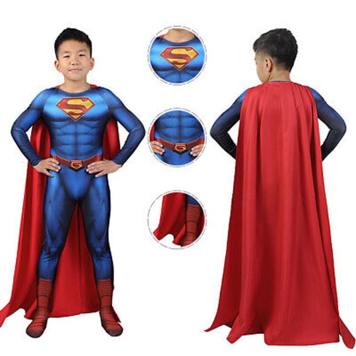 Kids Superhero Superman Costume Set Halloween Cosplay Bodysuit for Boys and Girls