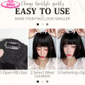 BUQI Princess Cut Bangs Hair Extension Synthetic Wig Piece Hime Cut Japanese Anime Liu Hais Synthetic Bangs Hair Piece Clip. 