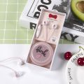 Ayale Korean version of in-ear headphones, cute popular cartoon mobile phone headphones, students and girls send fresh storage boxes. 