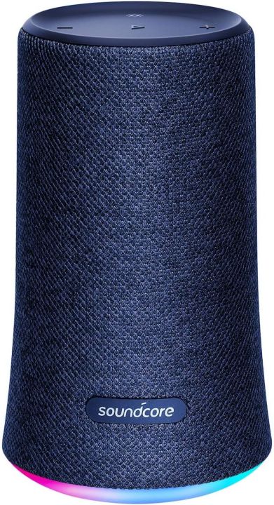 Soundcore Flare Wireless Speaker by Anker, Waterproof Party Speaker with 360° Sound, Enhanced Bass & Ambient LED Light, IP67 Waterproof and 12-Hour Battery Life-Blue