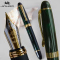 IRAURITA FOUNTAIN PEN JINHAO X450 DARK GREEN AND GOLDEN 18 KGP 0.7mm BROAD NIB FULL METAL BLUE RED 21 COLORS AND INK JINHAO 450. 