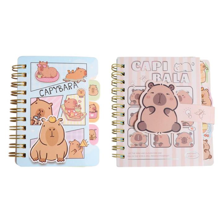 Mini Portable Notebook Planner Notes Capybara Small Notepad Small Random Color Cartoon Capybara Notepads Cute Multifunction Kawaii Capybara Notebook Office Accessories
