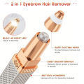 2 in 1 Flawless Hair Removal Machine USB Rechargeable for Girls Shaver with LED Light-Gold white black-Wiscobuy. 