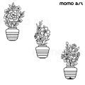 Quality wall Decals Vinyl Stickers Flower Pots in Three Different Designs. 