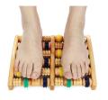 Traditional Colorful Foot Massager for Diabetic foot acupuncture Exercise Round Massage Roller Stress Relief Wooden Roller Footmassager Reflexology Foot Massage Relax. 