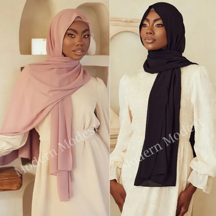 Modern%20Modest%20%E2%80%93%20Pack%20of%202%20Chiffon%20Georgette%20Hijabs%20/Scarves/Stoler,%20Soft%20Lightweight,%20No-slip%20material,%20Breathable%20Fabric,%20Best%20for%20Summer%20for%20Girls/Women%20-%20Image%203