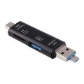 D-188 3 in 1 TF & USB to Micro USB & Type-C Card Reader OTG Adapter Connector. 