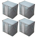 Large Storage Bags,  Pack Clothes Storage Bins Foldable Closet Organizers Storage Containers with Reinforced Handle for Clothing, Blanket, Comforters, Bed Sheets, Pillows and Toys (Gray). 