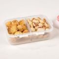 Plastic Food Container 2 Section Box1.1LTR ,Plastic Under Bed Storage Bin with Lids and Durable Buckles, Multi-Purpose Container. 