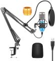 NEEWER USB Microphone Kit 192KHZ/24BIT Plug & Play Computer Cardioid Mic Podcast Condenser Microphone with Professional Sound Chipset for YoùTube/Gaming Record, Arm Stand/Shock Mount (Blue)(NW-8000-USB. 