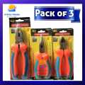 Pack of 3 High Quality Pliers Set Combination Plier 8'', Nose Plier 6'', Cuter Plier 6''. 
