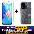 Tecno Spark 8c Tempered Glass Screen Protector + Back Hydrogel Soft Film jell Protector Sheet For Tecno Spark 8c. 