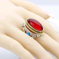 Italian golden and silver anari stone ring for Men. 