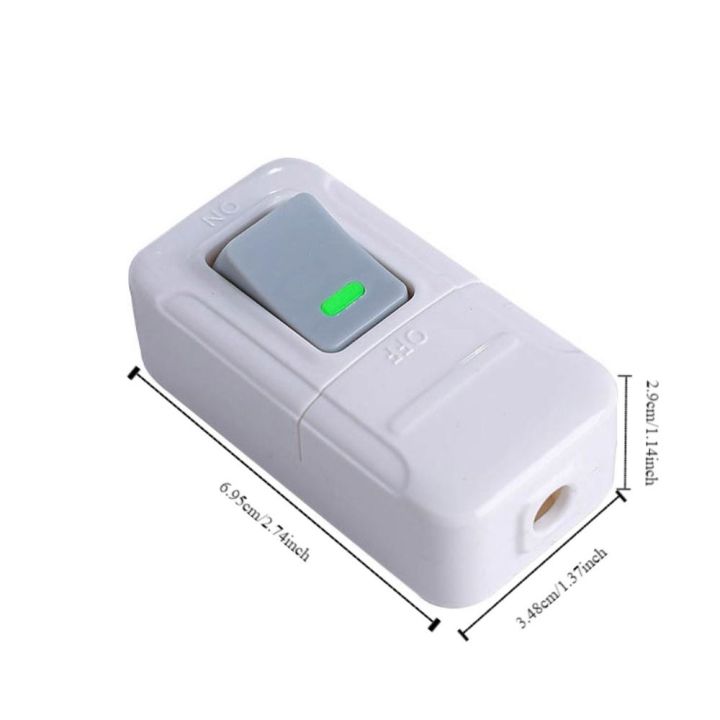 Pushbutton Switch Inline Inline on/Off White Push Button Switch Plastic Convenient Wiring Switch ...