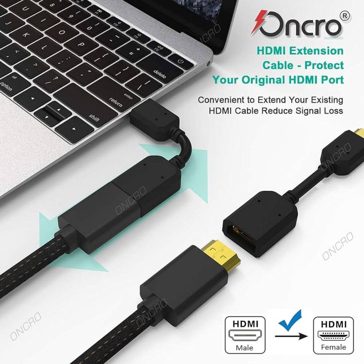 High Speed HDMI Extension Male to Female Cable Extension Cable Converter Adapter Extender for Chromecast 10 cm (Black)