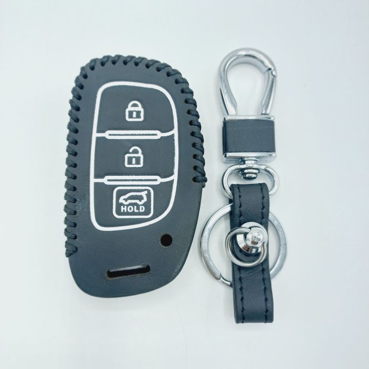 Hyundai Tucson Leather Cover With Key Chain Plus Nano Light In Dark