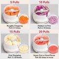 Mini Garlic Chopper Manual Food Processor Protable Pull String Vegetable Chopper for Veggies, Fruits, Garlic, Onion, Ginger, Nuts, etc - 0.7 Cup(170ml). 