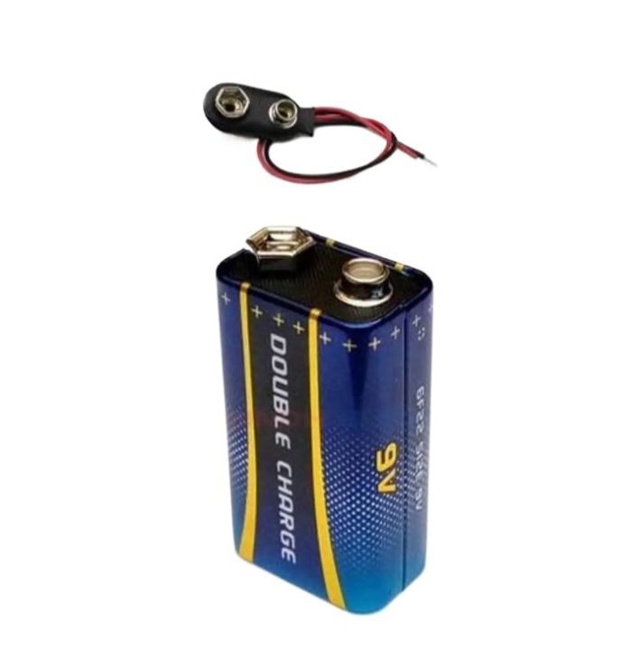 ORIGINAL HIGH POWER BATTERY 9V  DOUBLE CHARGE & POWER PLUS HEAVY DUTY WITH BATTERY CLIP