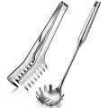 2 Pieces Stainless Steel Spaghetti Server Set, Stainless Steel Spaghetti Pasta Tong, Pasta Spoon Server Fork. 