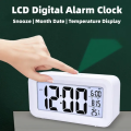 Digital Alarm Clock, Smart Backlight Alarm Clock, Large LCD Display Slim Clock With Date,Temperature,Snooze for Office Bedroom. 