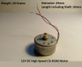 12V DC Motor for RC Car, Small Fan, Machines - CD ROM Motor. 