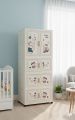 Portable Kids Closet Children's Wardrobe Collapsible Plastic Large Baby Clothes Cabinet Bedroom Nursery Armoire Quick Install Toddler Dresser with Hanging Rod and Door,Large 2 Cubes,White. 