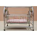 New Born Baby Swing Bed in Silver Chrome with Soft Mattress - Royal Look New Edition. 