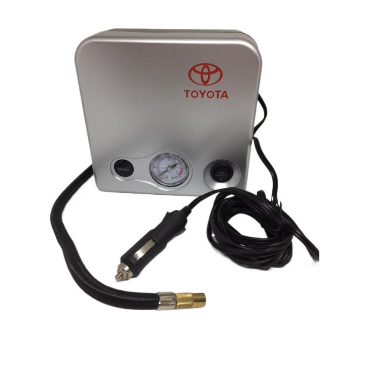 New Toyota Double Function 12 Volt Portable Electric Car Air Pump Car Air Compressor Car Tire Air Inflator Deflator Car Tyre Air Inflator Deflator Pump Compressor Electric Air Blower Tool Kit Toolkit Car Air Pressure