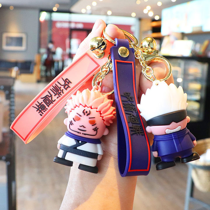 Jujutsu return to the anime 3D three-dimensional soft rubber keychain, Fushiguro Megumi Gojo, Gojo, Gojuku, key ring, small ornament gifts