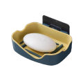 Double Layers Soap Holder Wall Mount  Soap Dish Stick-on Soap Saver With Drain. 