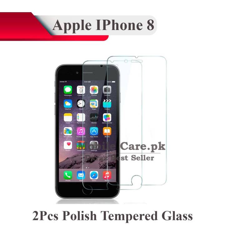 2PCS Apple iPhone 8 Tempered Glass Screen Protector Polish Glass For iPhone 8