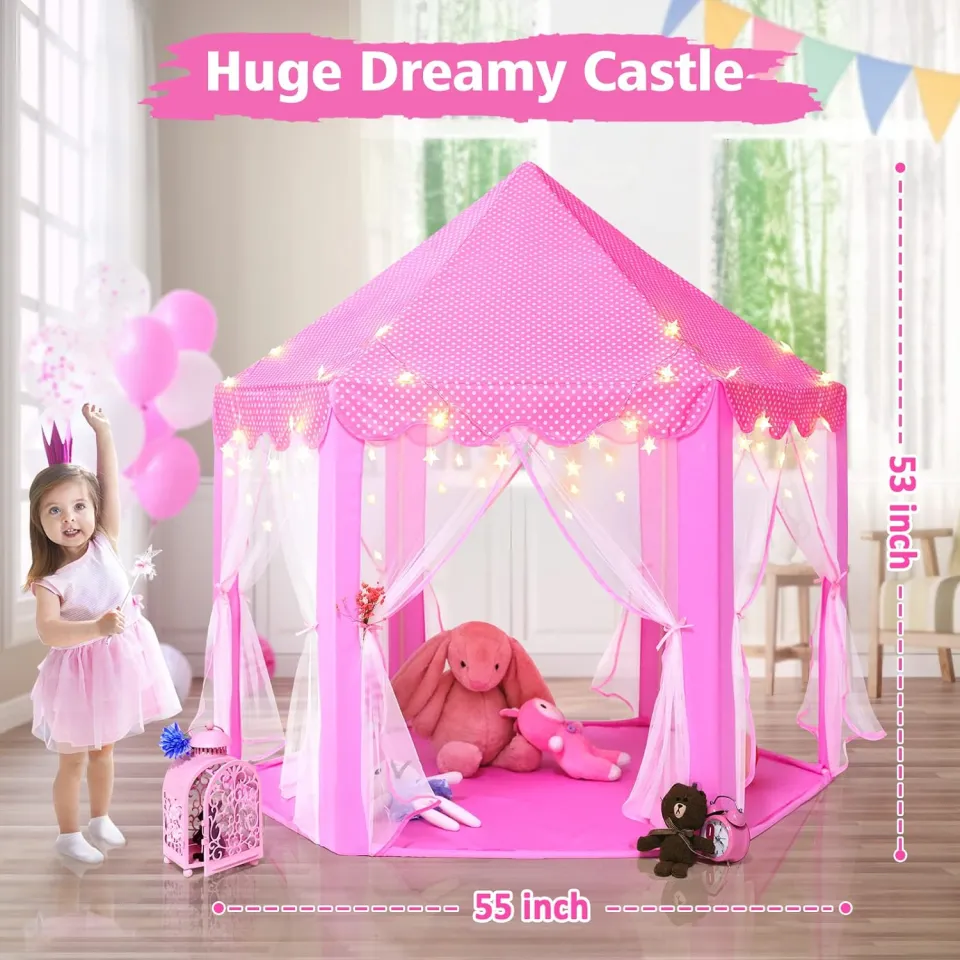 Castle Play Pink Princess Tent With Lights Princess Tent Large