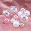 4PCS Bubble Ball Shape Cake Toppers Colorful Transparent Ball Party Baking Cake Dessert Decoration. 