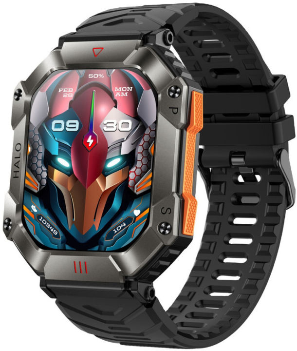 KR80 Men's Sports Smart Watch 2.0 Inch 650mAh Battery Capacity Gift Healthy Heart Rate Blood Oxygen Compass GPS Exercise