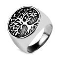 Wholesale Personalized Punk Style Silver Jewelry Big Vintage Tree Of Life Ring For Men. 