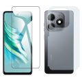 Tecno Spark 20 Glass Protector Polish Screen Tempered + Back Protector Carbon Fiber Matte Soft Skin Sheet For Spark 20. 