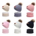 Baby Hat Scarf Suit New Autumn Winter Knitteed Kids Hat Scarf Set Cotton Girls And Boys Hats Neck Children Scarf 2-8 years Kits. 
