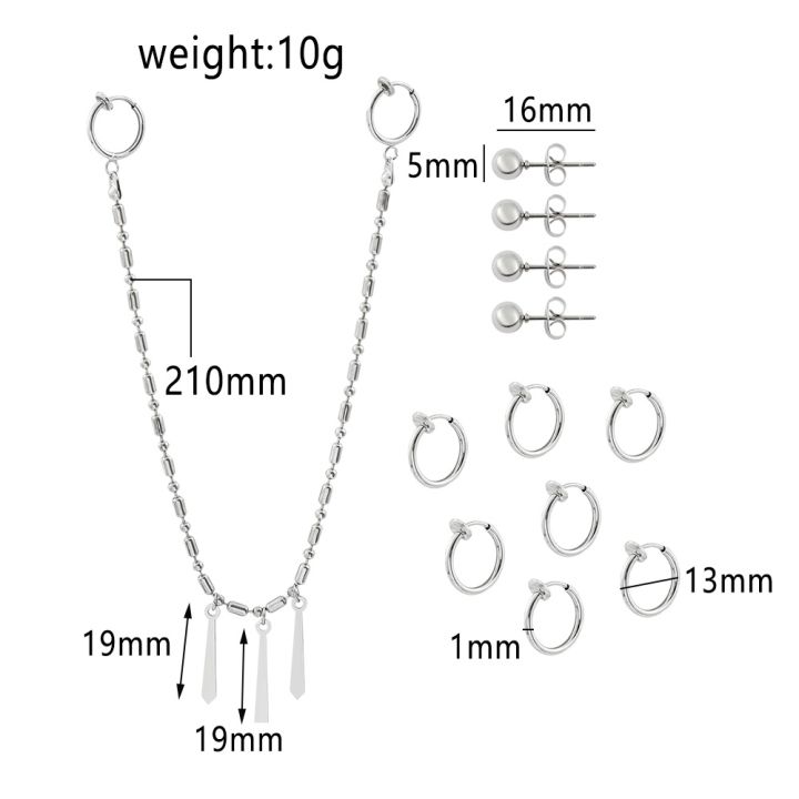 Anime Horimiya Miyamura Izumi Earrings Lip Stud Titanium Steel Cosplay Earrings Prop Accessories Set