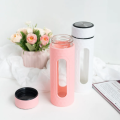 Glass Water Bottles, Inner Glass Uper Plastic case 450ml, BPA free Glass Water Bottle for Kids, Reusable Juice Bottles Beverage Drinkware, to Go Travel Bottles for Drink, Leakproof and BPA-Free, 450 ml (Multicolor 1 piece). 