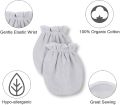 Pack Of 3 Pairs Baby Mittens Newborn Organic Soft No Scratch cotton Gloves Baby Infant with Elastic Wrist 0-6 Months. 