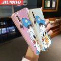 JIUMOO For OPPO A31 2020 A8 Case Cartoon Cute Donald Duck Luxury Plating Side Phone Cases Pattern Silicone Casing Full Back Cover Camera Protection Softcase. 