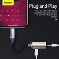 BASEUS L56 2 In 1 8 Pin Male to 8 Pin Female + 3.5mm Female Audio Adapter Converter. 