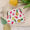 Printed Coin Purse Stylish Mini Colorful Wallet Cotton Fruit Clutch for Women Girls Ladies Use Travel Gifts Casual Shopping. 