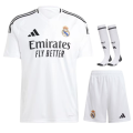 Real Madrid T-shirt and Shorts Football Kit Home new design 2024/2025 Adults and Kids Sizes Available. 