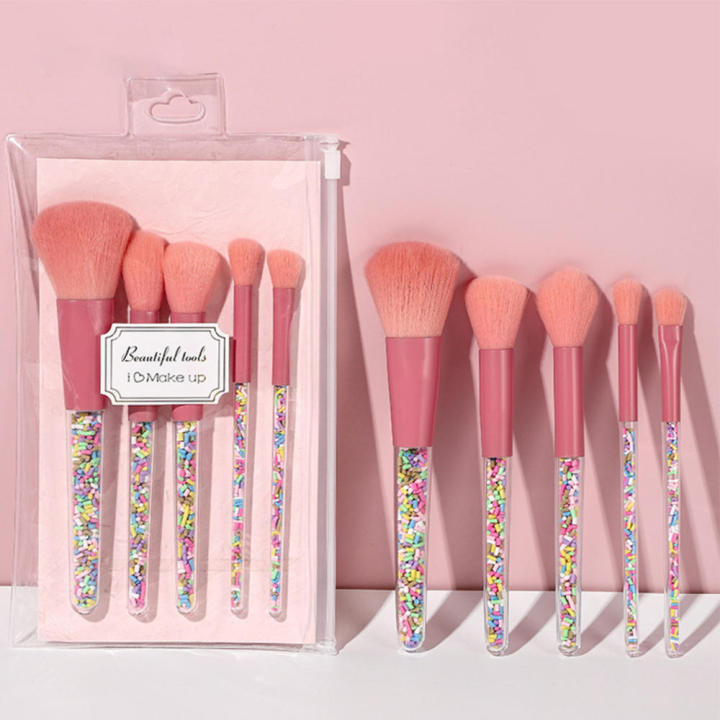5pcs Lollipop Candy Makeup Brushes Set Colorful Lovely Foundation Blending Brush Makeup Tool maquillaje