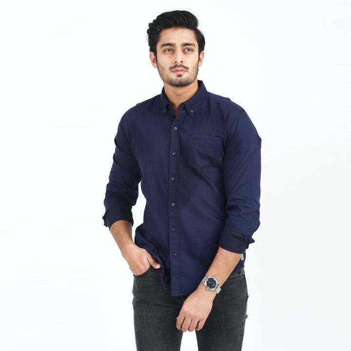 Denizen Button Down Shirt Blue Shirts Men 34455-0109