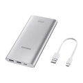 Samsung 10000mAh Fast Charging Power Bank with Type C Cable Dual Port Silver. 