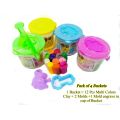 Play Dough Bucket /Pack of 4 / Assorted Colors Modelling Clay Buckets Set with Molds -Best Clay for Kids. 