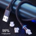 【NEW】LED USB Charging Magnetic USB Type C Phone Cable Phone Charger Micro USB For OPPO A17 A17K A58 5G Realme C30 C30S C31 C35 Narzo. 