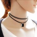 Pack of 6 Black Choker Necklaces for Girls & Kids Trendy Fashion Jewellery Set Adjustable Velvet & Stretch Design Stylish Party & Daily Wear Accessories. 